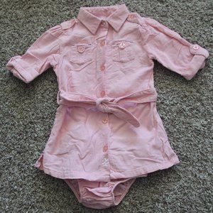 IZOD Size 24 months Girls Pink Corduroy Button Down Dress Months - Used